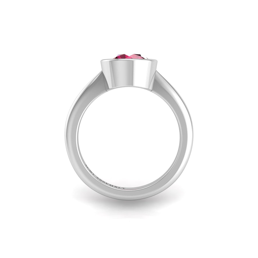 Celestial Solitaire Ring - Ruby Round