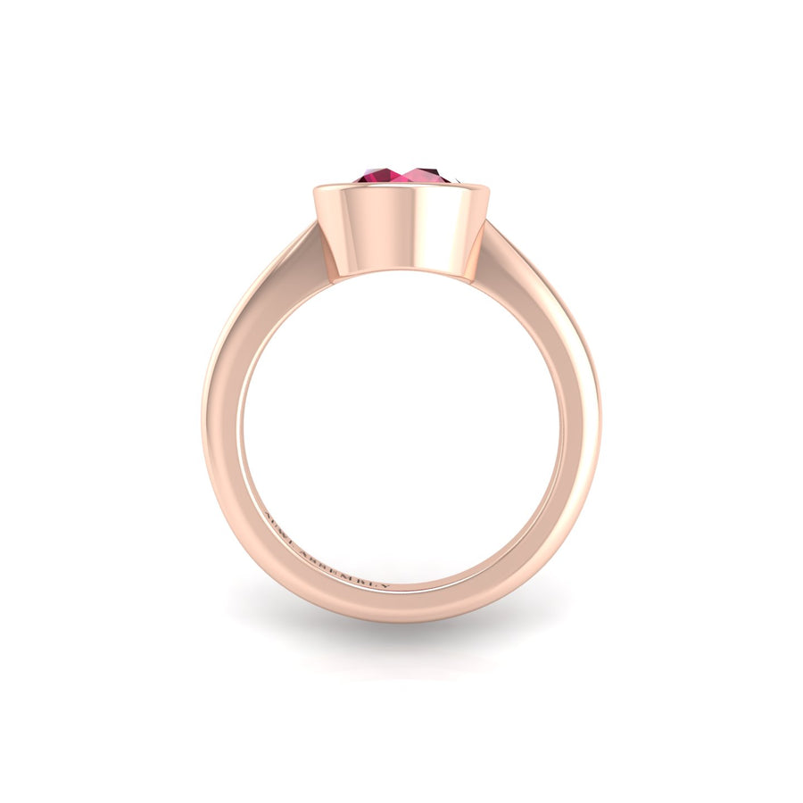 Celestial Solitaire Ring - Ruby Round