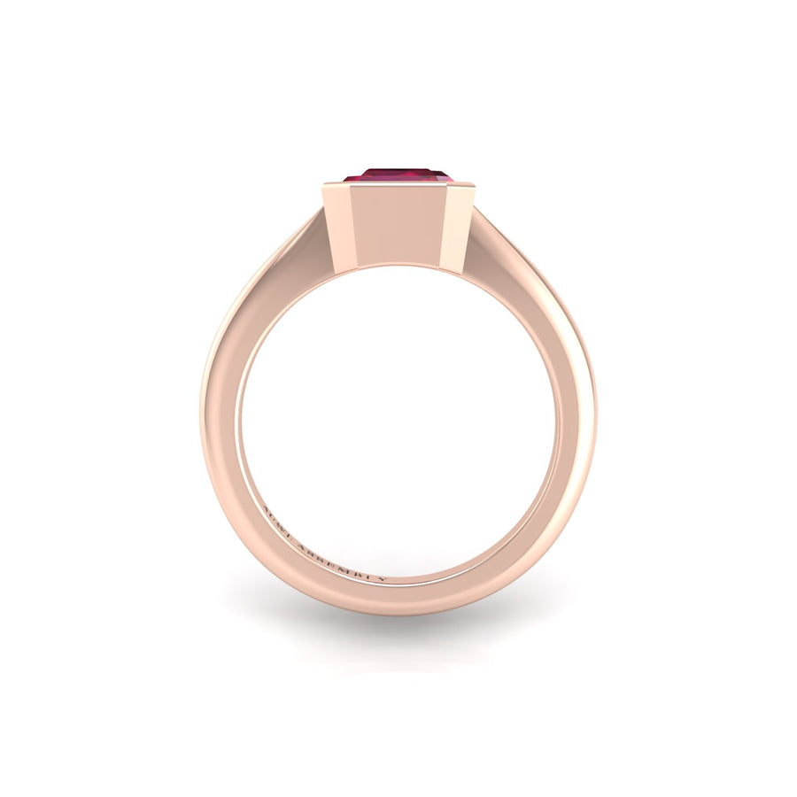 Celestial Solitaire Ring - Ruby Emerald