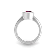 Celestial Solitaire Ring - Ruby Cushion