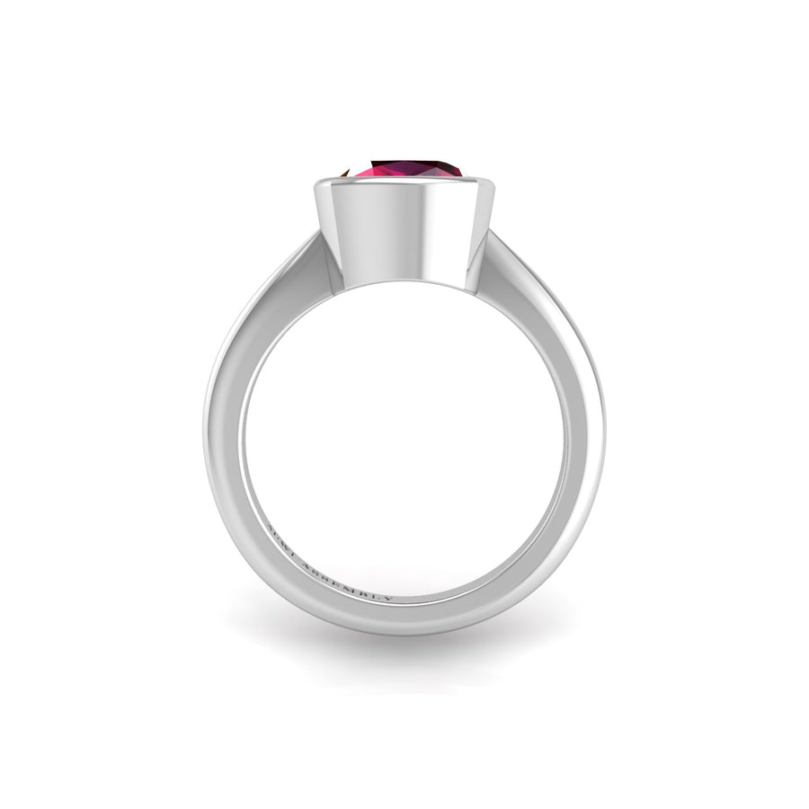 Celestial Solitaire Ring - Ruby Cushion