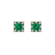 Cosmic Stud Earrings - Halo - Emerald Princess