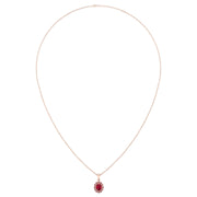 Divine Halo Pendant - Ruby Oval