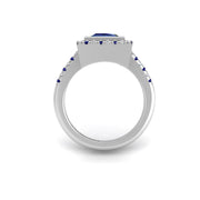 Starry Halo Ring - Blue Sapphire Princess