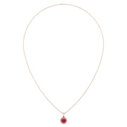 Divine Halo Pendant - Ruby Round