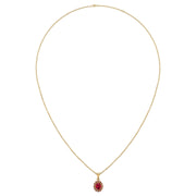 Divine Halo Pendant - Ruby Oval