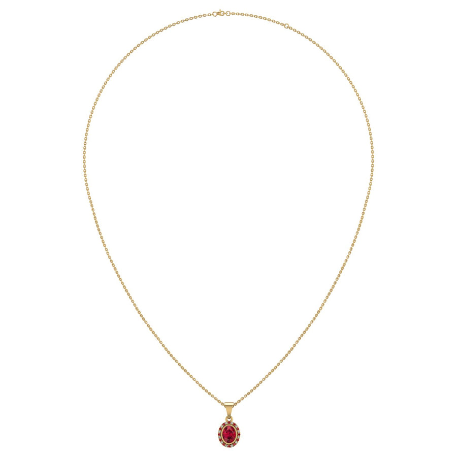 Divine Halo Pendant - Ruby Oval