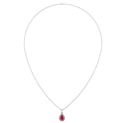 Divine Halo Pendant - Ruby Pear