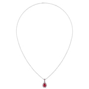 Heavenly Halo Pendant - Ruby Pear