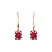 Mystic Hoop Earrings - Halo - Ruby Emerald