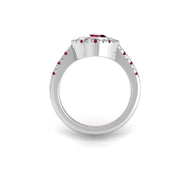 Starry Halo Ring - Ruby Oval