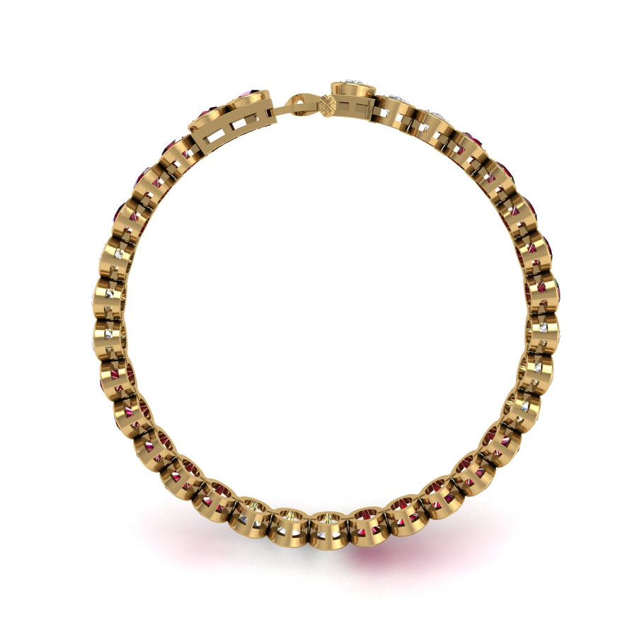 Stellar Tennis Bracelet - Ruby Oval