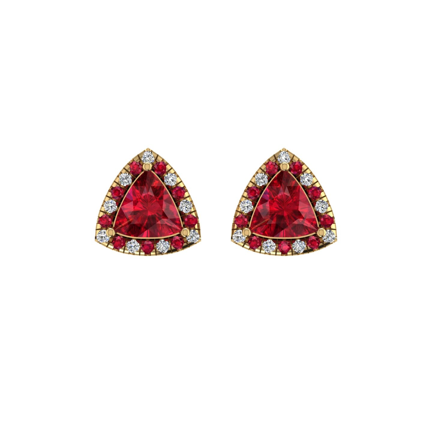 Cosmic Stud Earrings - Halo - Ruby Trillion