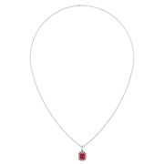 Divine Halo Pendant - Ruby Emerald