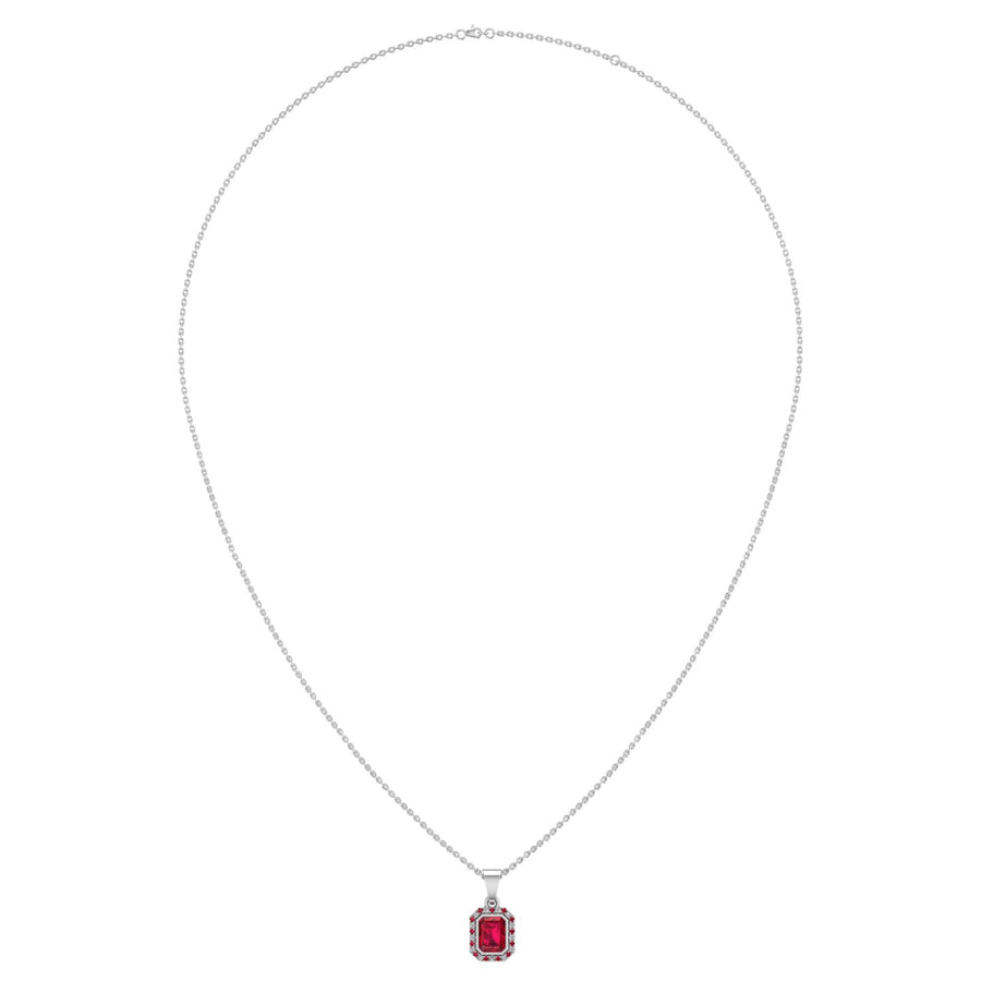Divine Halo Pendant - Ruby Emerald