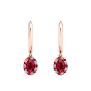 Mystic Hoop Earrings - Halo - Ruby Oval