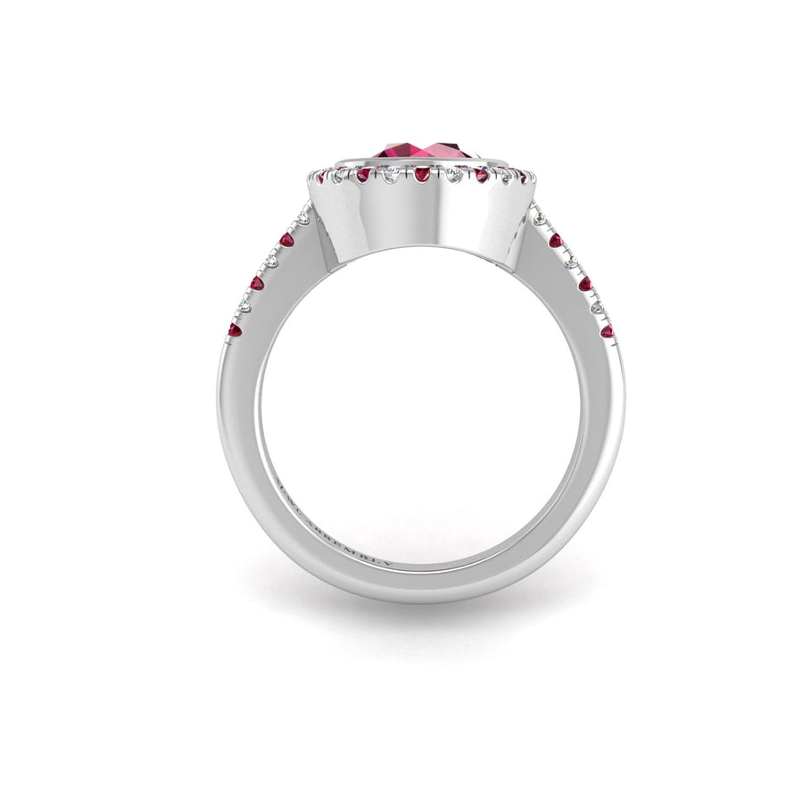 Starry Halo Ring - Ruby Round