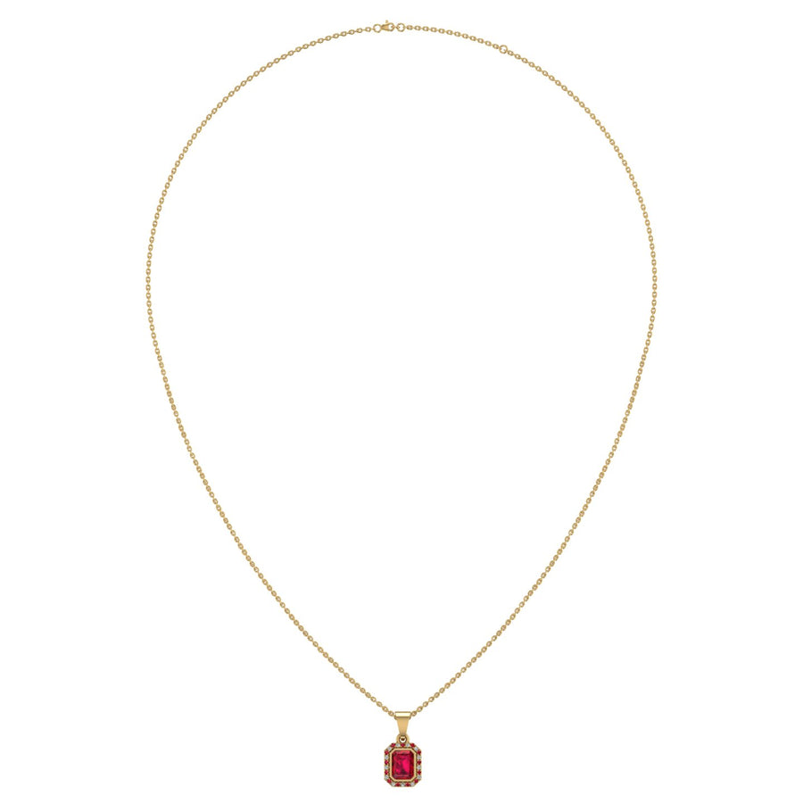 Divine Halo Pendant - Ruby Emerald