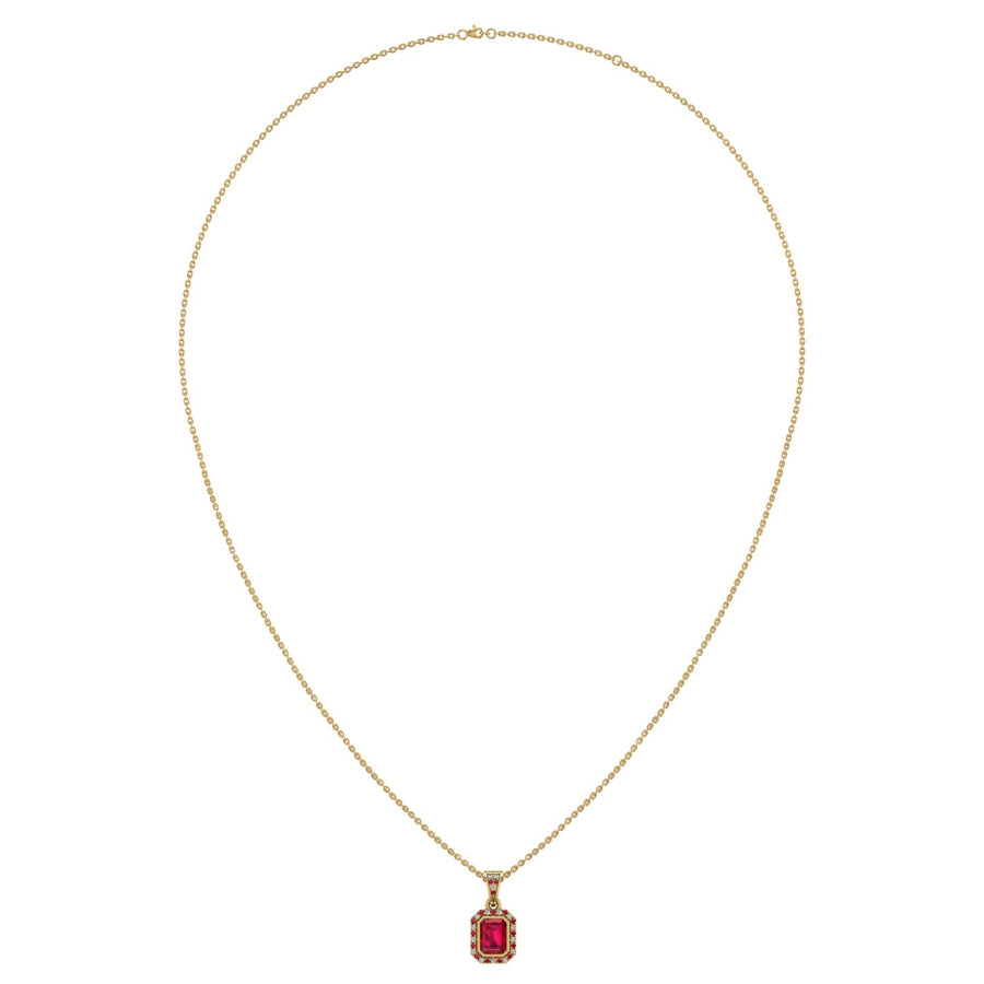 Heavenly Halo Pendant - Ruby Emerald