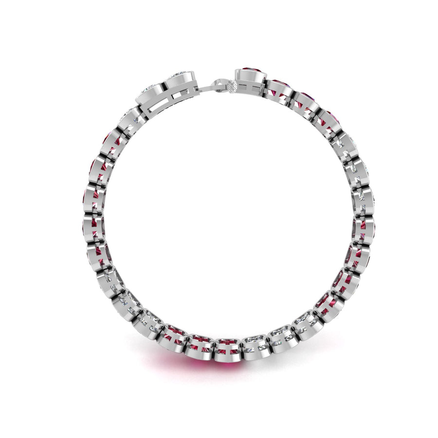 Stellar Tennis Bracelet - Ruby Cushion