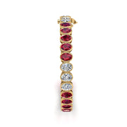 Stellar Tennis Bracelet - Ruby Oval