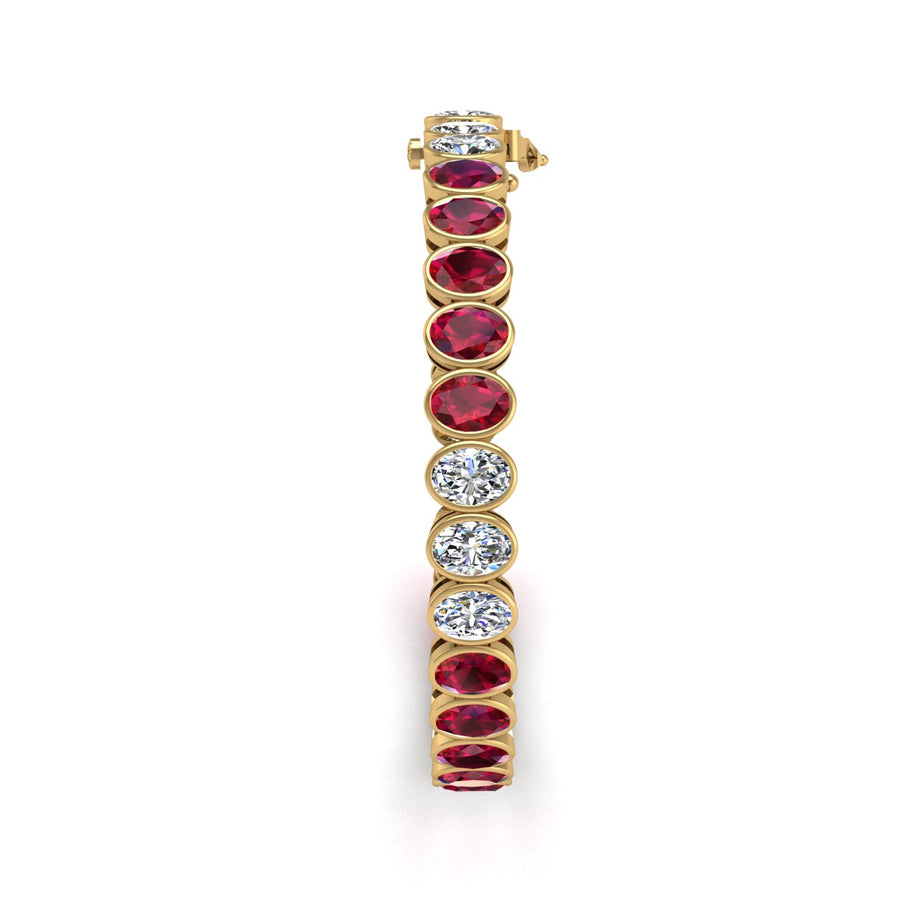 Stellar Tennis Bracelet - Ruby Oval