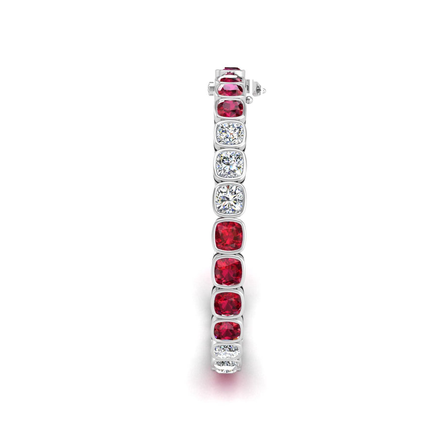 Stellar Tennis Bracelet - Ruby Cushion