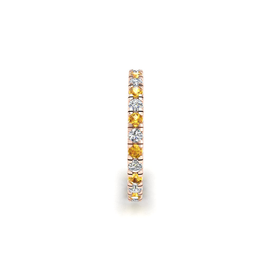 Circle of Love Eternity Band - Yellow Sapphire Round