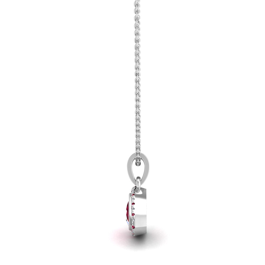 Divine Halo Pendant - Ruby Trillion