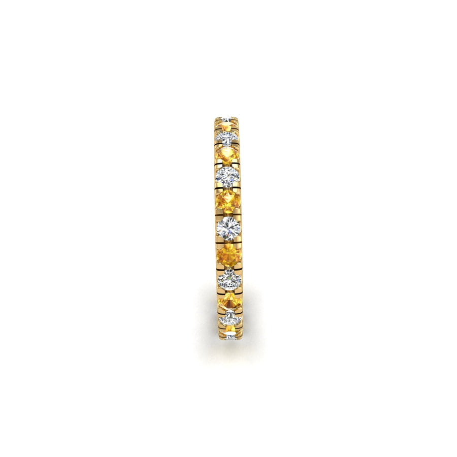 Circle of Love Eternity Band - Yellow Sapphire Round