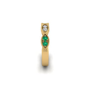 Leaf of Promise Laurel Band - Emerald Round