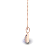 Heavenly Halo Pendant - Blue Sapphire Princess