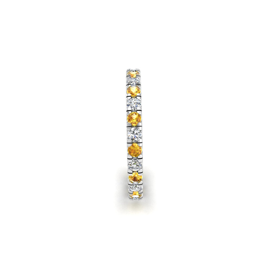 Circle of Love Eternity Band - Yellow Sapphire Round