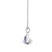 Divine Halo Pendant - Blue Sapphire Princess