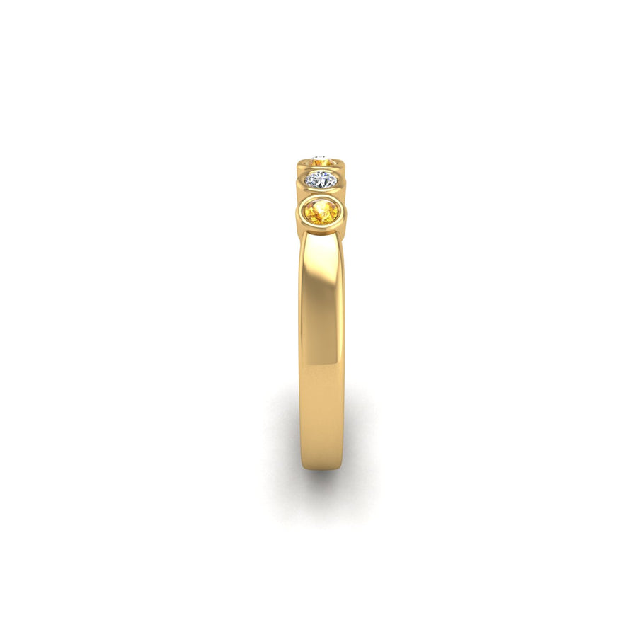 The Big Dipper Seven-Stone Band - Yellow Sapphire Round