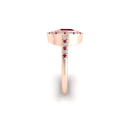 Starry Halo Ring - Ruby Oval