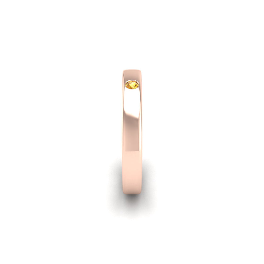 Past, Present, and Forever Three-Stone Band - Yellow Sapphire Round