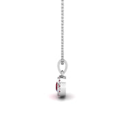 Heavenly Halo Pendant - Ruby Round