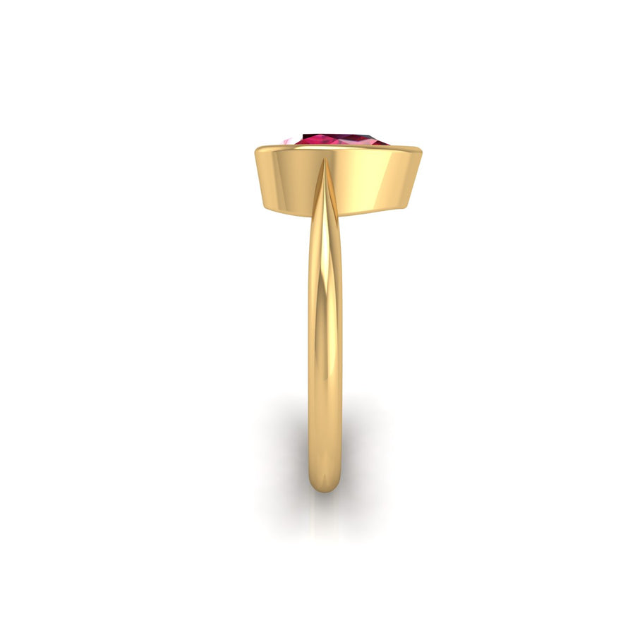Celestial Solitaire Ring - Ruby Pear