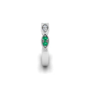 Leaf of Promise Laurel Band - Emerald Round