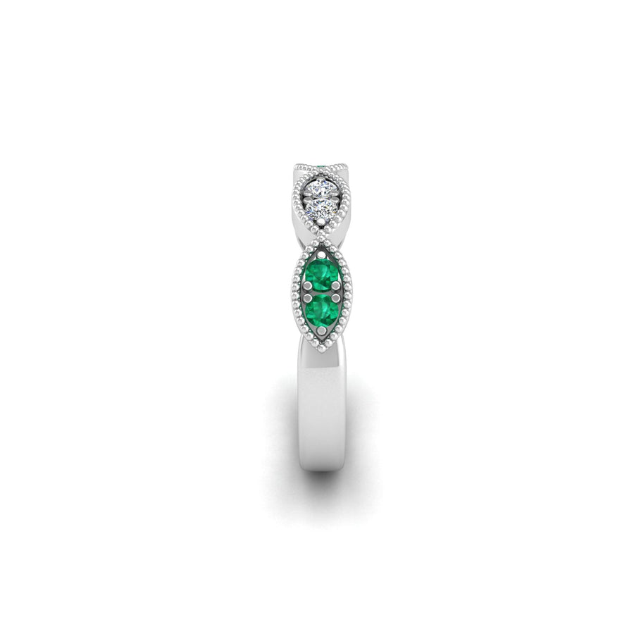 Leaf of Promise Laurel Band - Emerald Round
