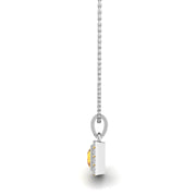 Heavenly Halo Pendant - Yellow Sapphire Princess