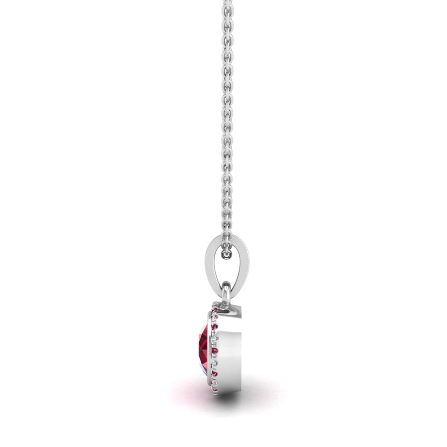 Divine Halo Pendant - Ruby Round