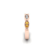 Leaf of Promise Laurel Band - Yellow Sapphire Round