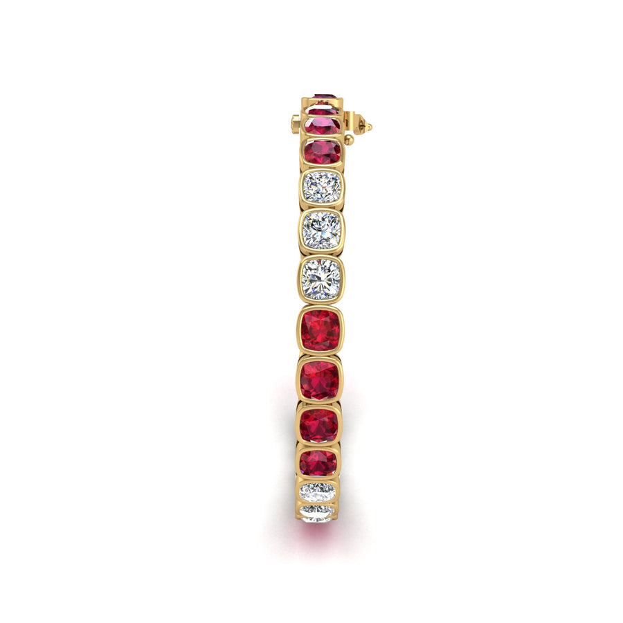 Stellar Tennis Bracelet - Ruby Cushion
