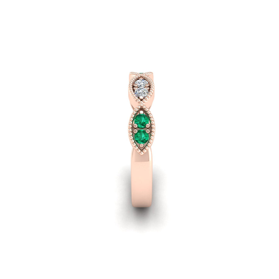 Leaf of Promise Laurel Band - Emerald Round
