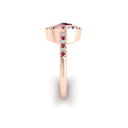 Starry Halo Ring - Ruby Round