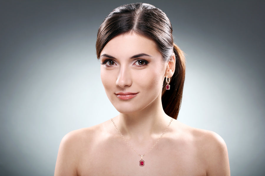 Mystic Hoop Earrings - Halo - Ruby Emerald