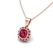 18k rose gold Zodiac birthstone gold chain necklace with ruby gemstone, designed for women, perfect astrology jewelry from Celestial Vibe collection at AUWL Assembly