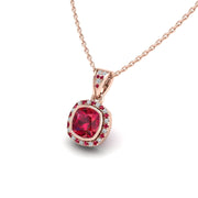 18k rose gold Zodiac birthstone necklace with ruby gemstone, designed for women, perfect astrology jewelry from Celestial Vibe collection at AUWL Assembly